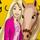 Раскраска Барби и Лошадь