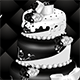 Декор торта в черно белых цветах